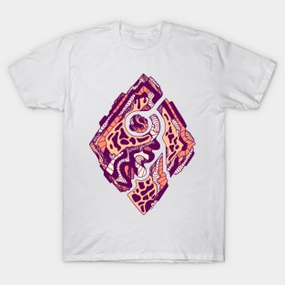 Peach Abstract Rhombus T-Shirt